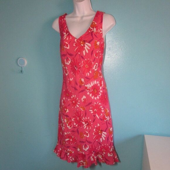 Evan Picone Linen Blend Pullover Pink Sheath  Womens  Size 10 Summer Party Dress - Picture 8 of 11